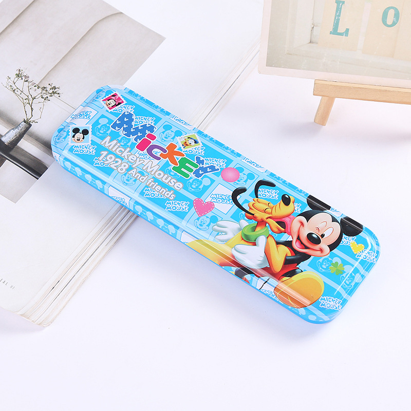 Small iron stationery boxes, student pencil cases, single-layer tinplate wholesale, primary school and kindergarten prizes and gifts details Picture