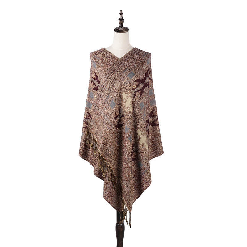 One-piece consignment of Liu 'an scarves for autumn and winter, new Bohemian ethnic style, long cashew nut jacquard scarves, air conditioner shawls, women's wholesale factory direct sales Specification image