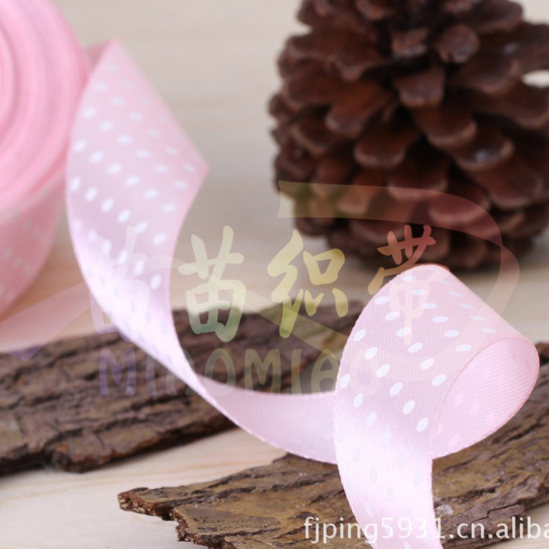 8-point single-sided white dot printed ribbon fan jewelry ribbon, colorful ribbon, multi-color ribbon DIY wholesale