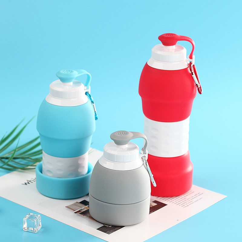 Manufacturers spot outdoor sports kettle silicone folding telescopic water cup portable student water bottle portable travel pot details Picture
