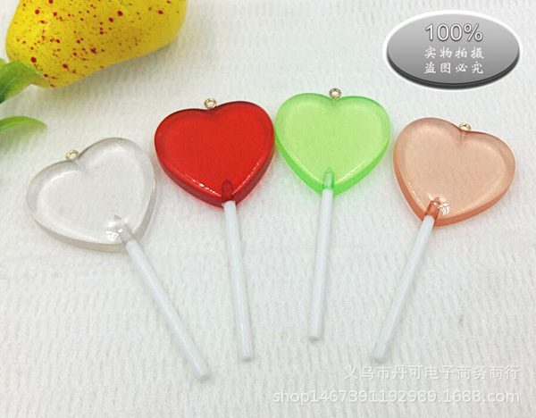树脂爱心棒棒/环保树脂配件/树脂糖果细节图