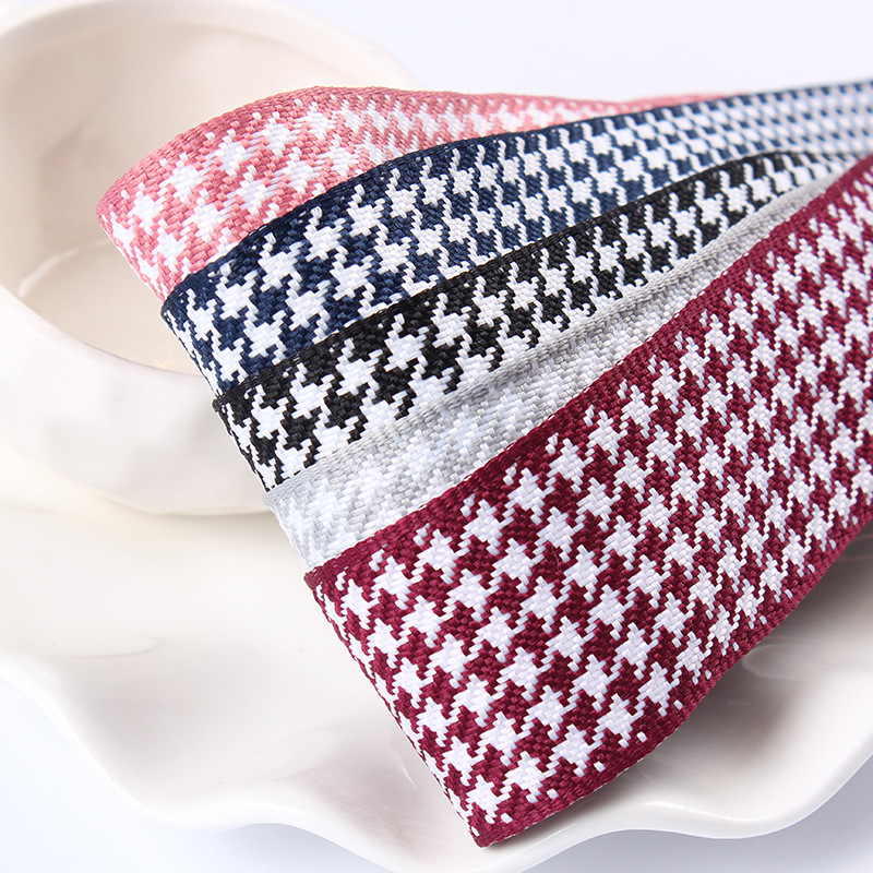 Dingxin Korean thousand-bird checkered webbing, DIY handmade hair accessories, bow ribbons, clothing fabric, checkered ribbons Specification image