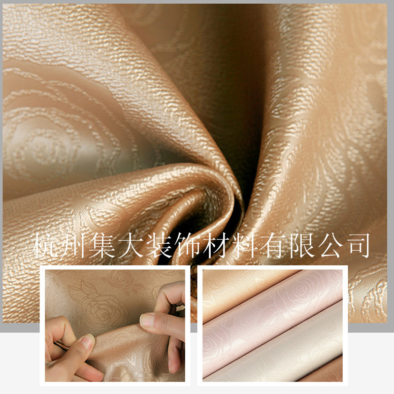 Manufacturers direct rose-pattern decoration PVC artificial leather sofa leather shift door leather case leather soft and hard bag background wall Item Picture