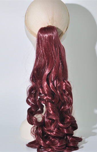 NEWLOOK Amazon wig: Invisible multi-color large curly hair clipping ponytail wig details Picture