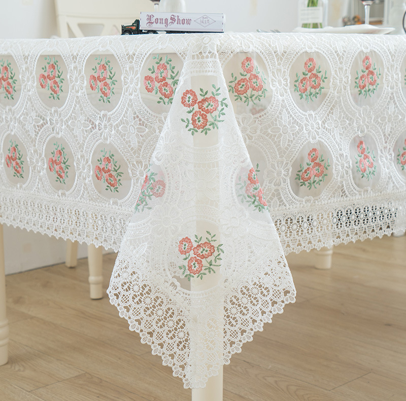 Wholesale of Golden Green Leaf European modern, simple, fashionable, creative and elegant fabric tablecloths, lace fringed tablecloths, rectangular coffee table cloths, dressing tables and microwave oven covers details Picture