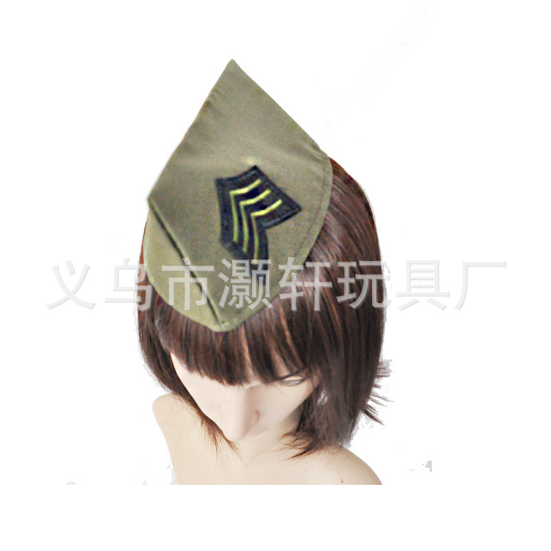 Amazon ebay WISH hot selling olive green sexy stewardess hat performance hat Beret details Picture