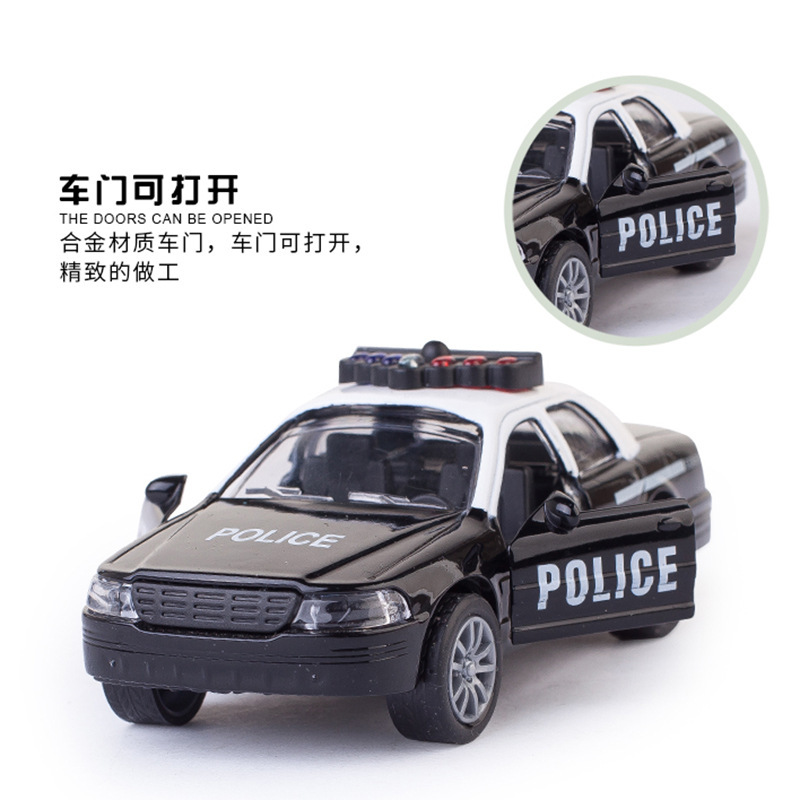 声光合金回力美国警车 儿童仿真惯性玩具警车模型 现货供应详情图1