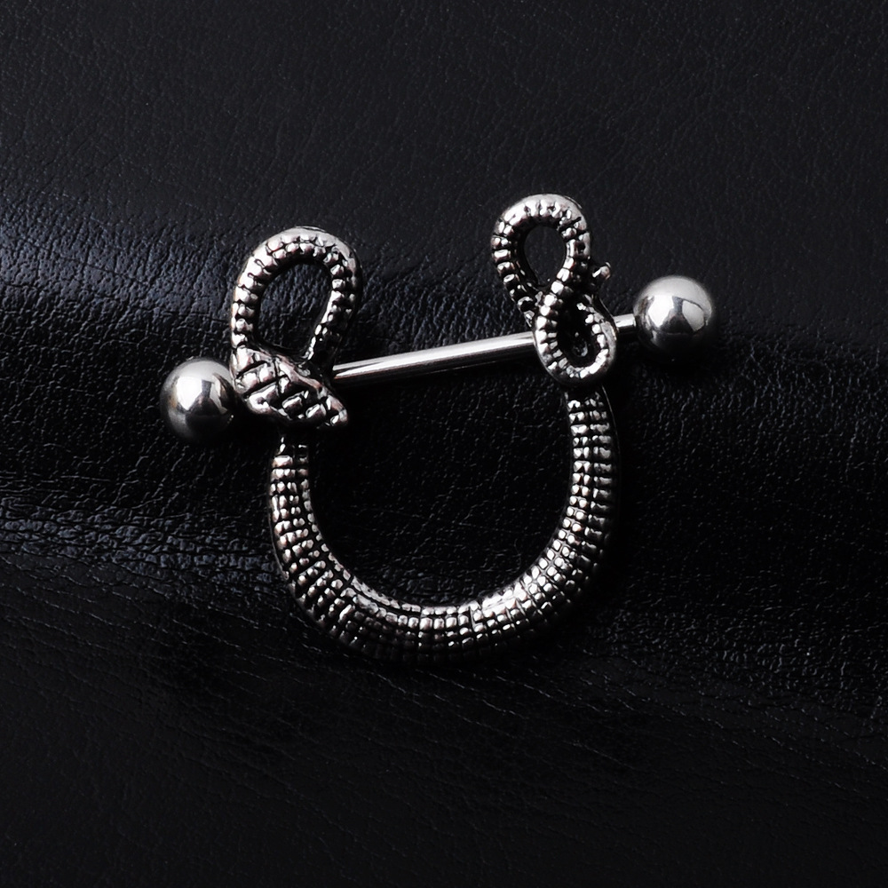Cross-border commodity fashion piercing jewelry non-mainstream breast nails breast ring sexy medical steel umbilical ornaments full figure
