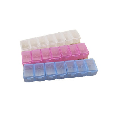 新款7格透明数字长条药盒多彩分格分类塑料盒七天星期药盒厂家直详情图4