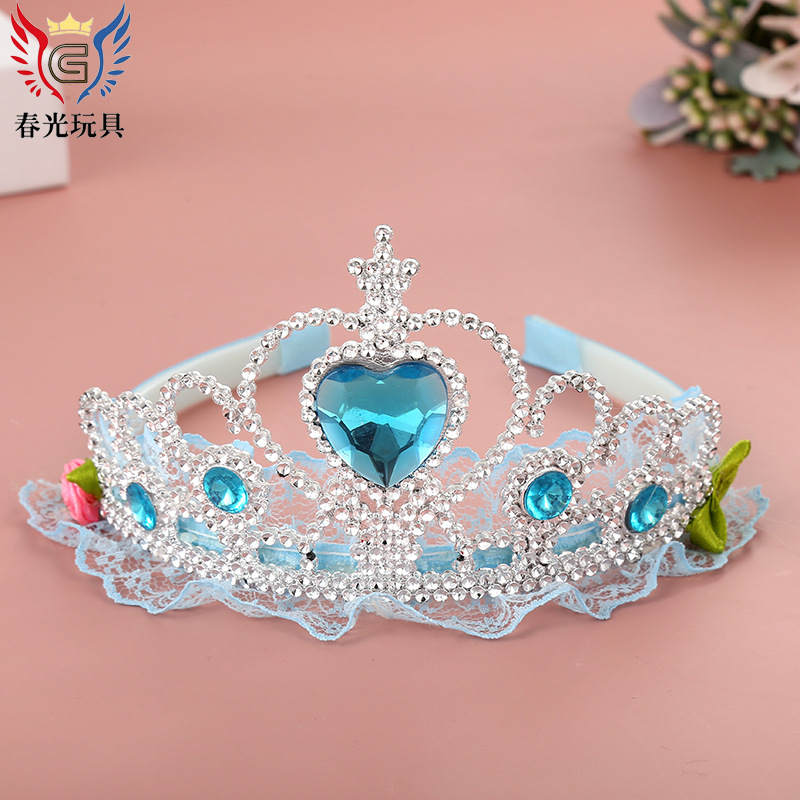 Manufacturers Direct Cartoon Cute Girl Crown Headband Fast Sell Foreign Trade Hot Plastic Crown Wholesale Customization details Picture