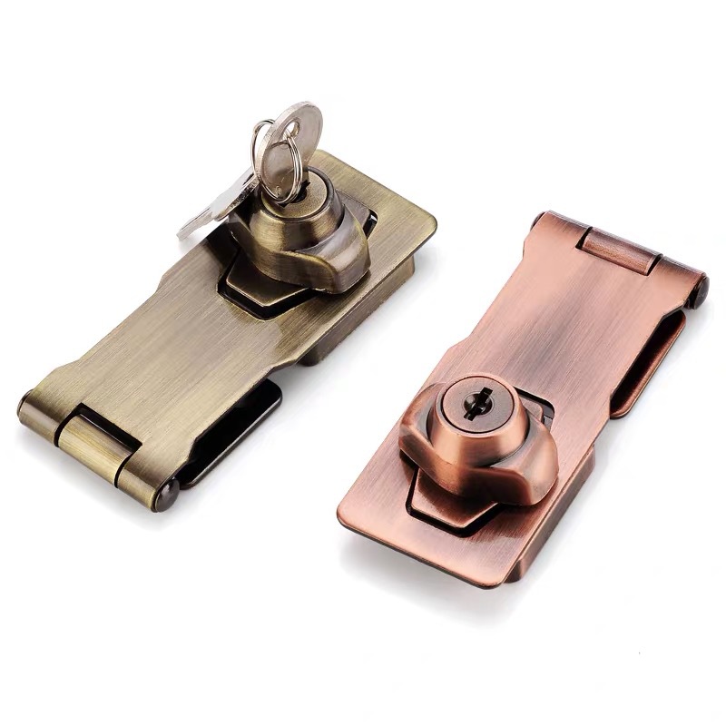 Lock Plate Lock Buckle Drawer Lock Cabinet Door Lock Desk Closet Lock Free Hole 2-In-1 Lock Plate With Lock Item Picture