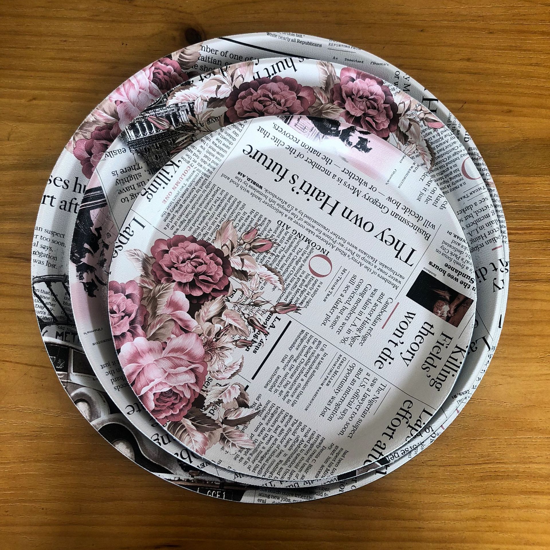 Manufacturers Wholesale European Style Round Hotel Non-Slip Tray Is Suitable For Restaurant Bar Teahouse Ktv