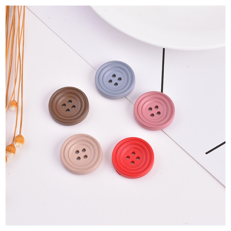 Coat Button Round Color Resin High-Grade Cashmere Coat Button Female Buckle Simple Match Item Picture