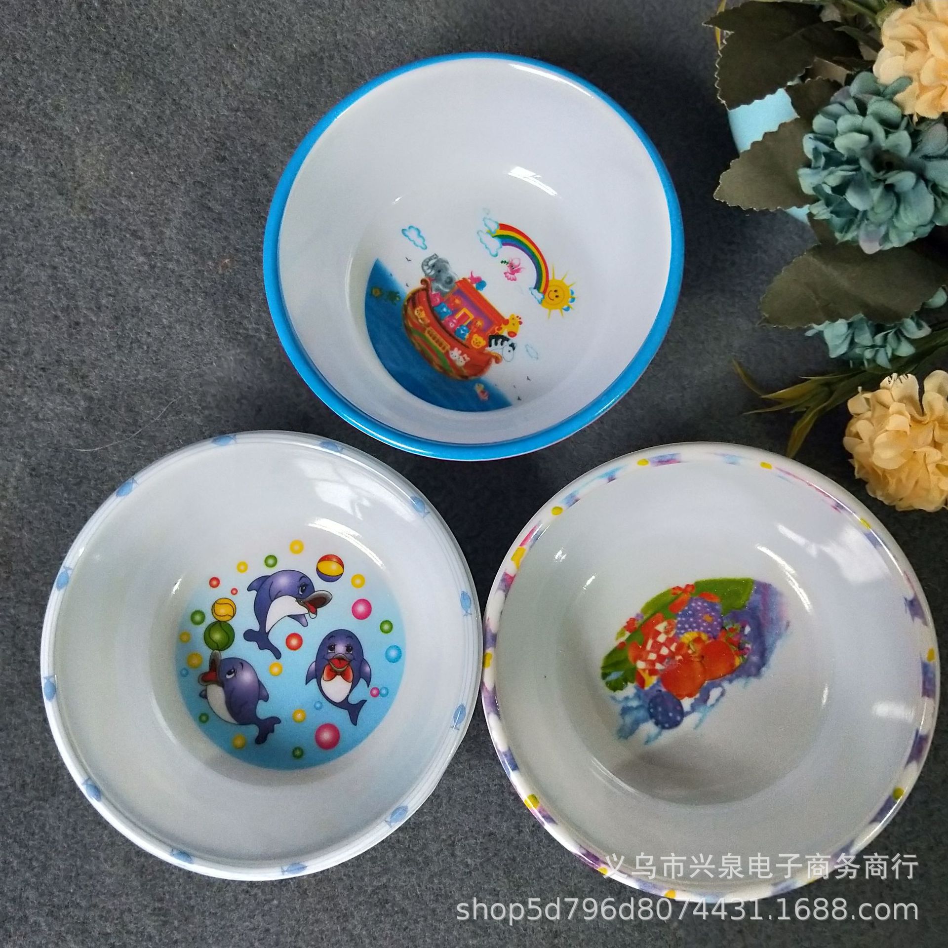 【 Zone 3-9 】8813 Children's bowls, 600 yuan per box, one-yuan store, children's bowls, plastic melamine bowls, children's rice bowls, wholesale at one or two yuan