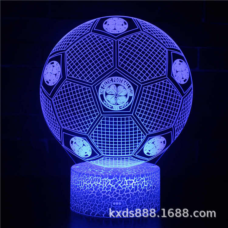 跨境专供足球队标系列3D台灯LED七彩触摸遥控小夜灯USB创意礼品灯详情图3
