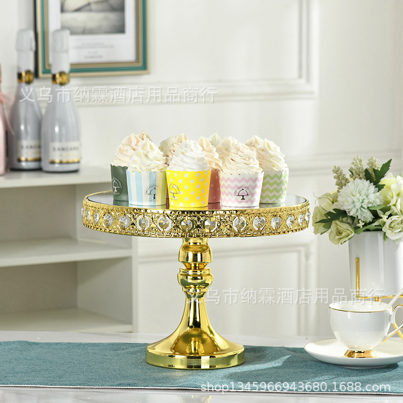 Silver-Plated Cake Table Metal Cake Tray Baked Treats Tray Wedding Party Supplies Specification drawing
