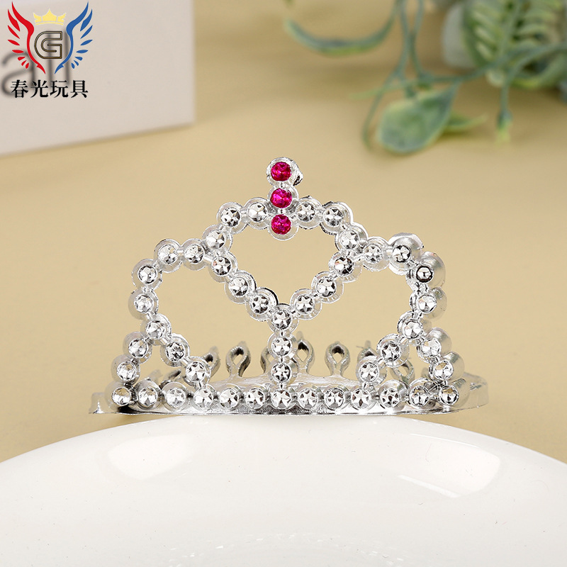 Manufacturers Direct Korean Version Of Children's Hair Clip Little Princess Rhinester Crown Insert Comb Cute Girl Crown Hair Card Wholesale details Picture