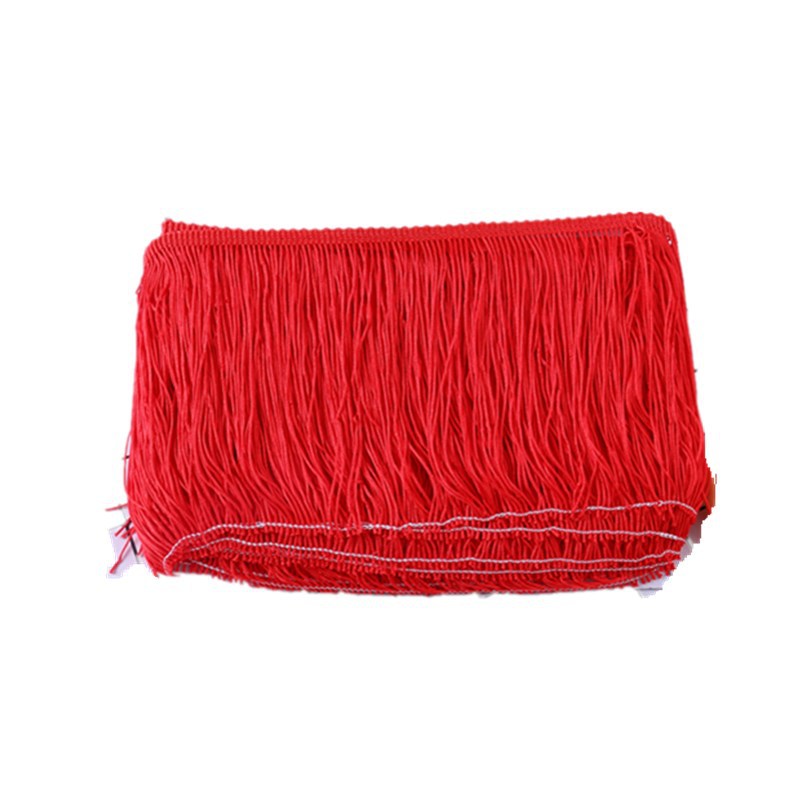 DIY etapa accesorios de vestuario baile latino encaje de barba flojo encaje de borlas hilo de poliéster 15CM venta directa de fábrica 1 cinta Item Picture