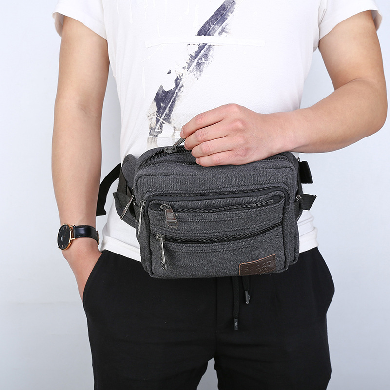 Cross-Border Source Of Goods Outdoor Sports Waist Pack With Men's Canvas Waist Pack Cycling Tactical Waist Pack Mobile Phone Bag Men Specification drawing