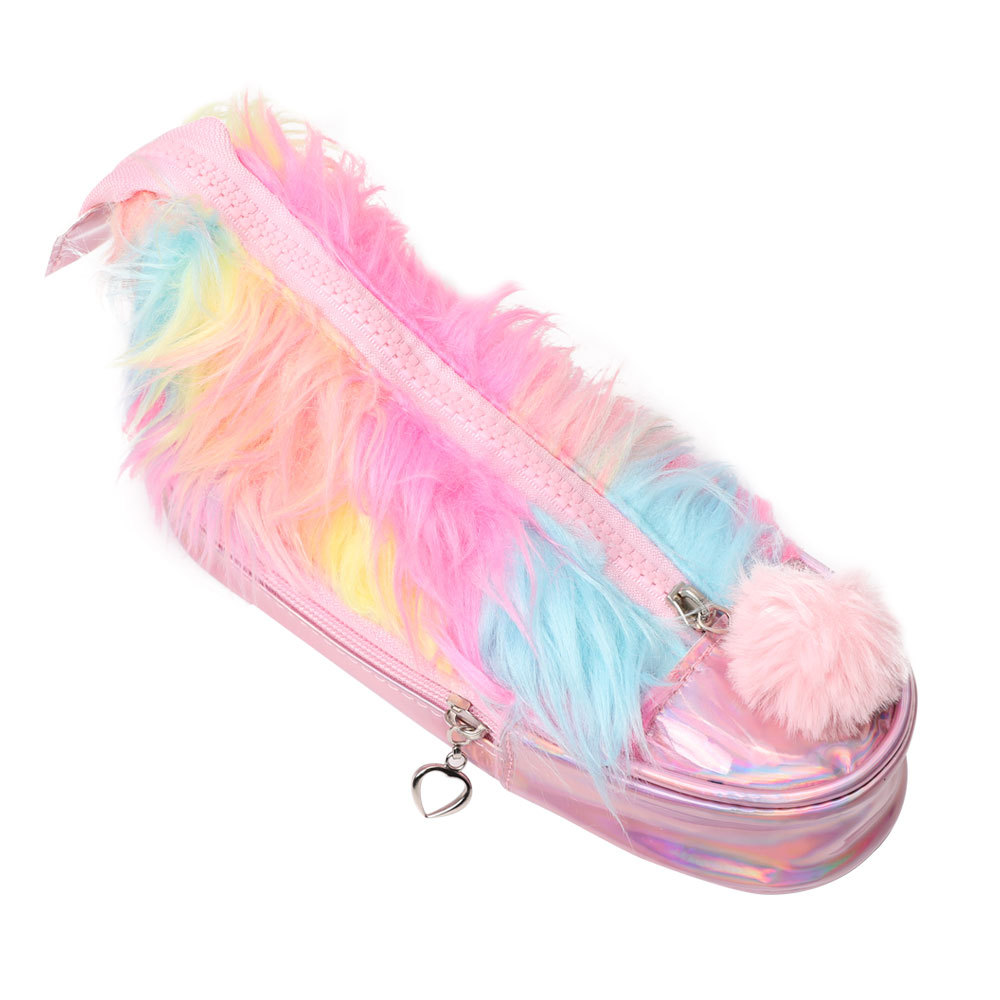 Fashion Shoes Style Colorful Pen Bag Personality Plush Stationery Bag Beautiful Colorful Film Cartoon Girl Pencil Bag Application Scenario
