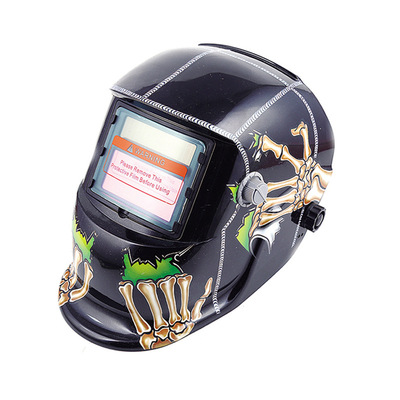头戴式骷髅手印花太阳能自动变光 氩弧焊焊接面罩 防护面罩防辐射