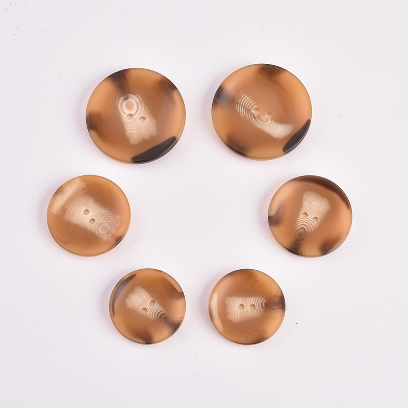 Coffee Brown Square Resin Eye Button Qq Child Personality Features Wood Grain Button Coat Trench Coat Decorated Buttons Specification drawing