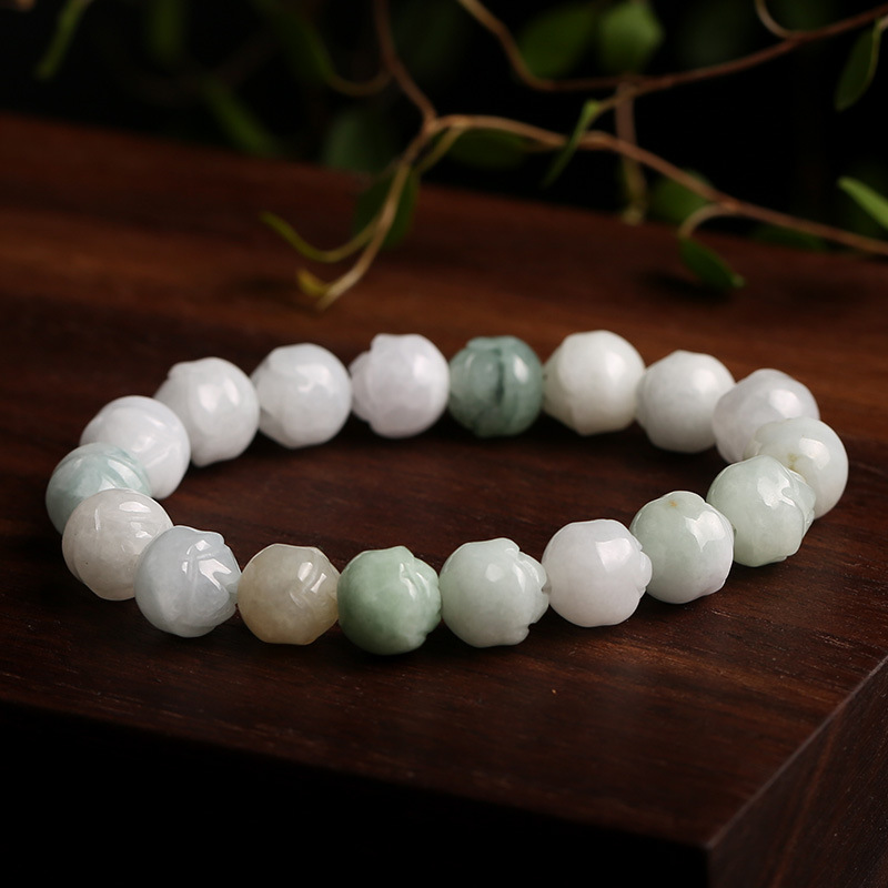 Natural jade bracelet, jade rose bracelet, fashionable couple design for men and women Item Picture