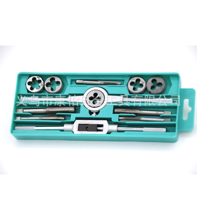 KB-346 12件套板牙丝锥套装丝攻手用螺纹修复工具