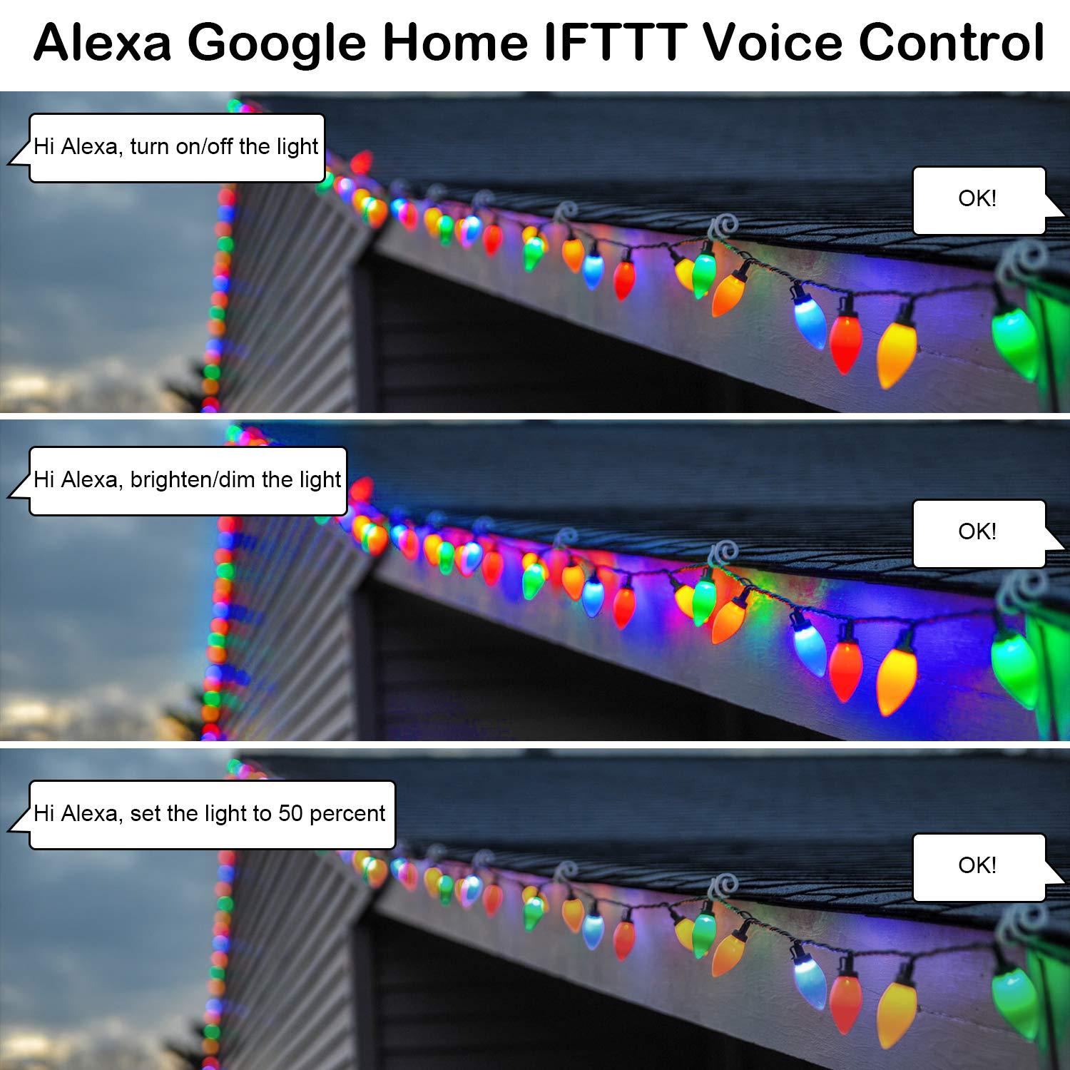 Tuya Smart wifi dimming socket, outdoor LED bulb, Christmas light string, remote control, timing, voice on/off socket details Picture