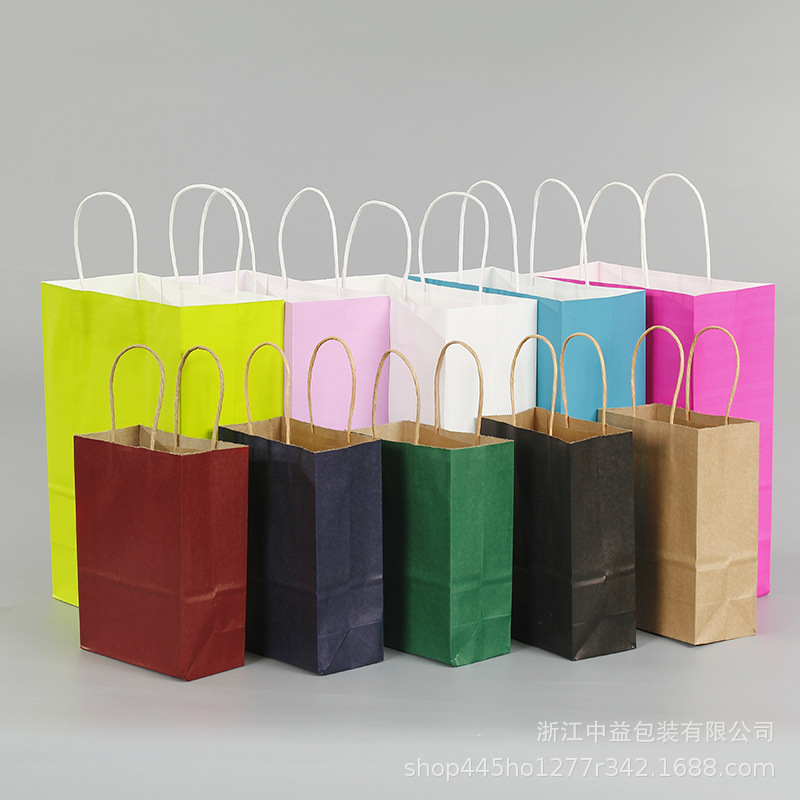 Off-The-Shelf Kraft Oil Proof Paper Bag Gift Advertising Bag Clothing Shopping Bag Kraft Paper Tote Bag Logo Application Scenario