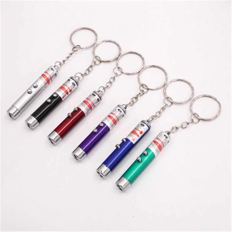 迷你小手电筒 激光红外线逗猫道具LED小双灯铝合金手电筒教学笔