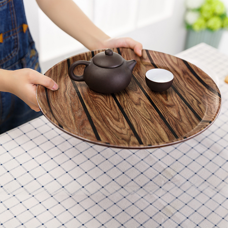 Round Tray Round Tray Catering Tray Hotel Tray Plastic Tray Non-Slip Tray Item Picture