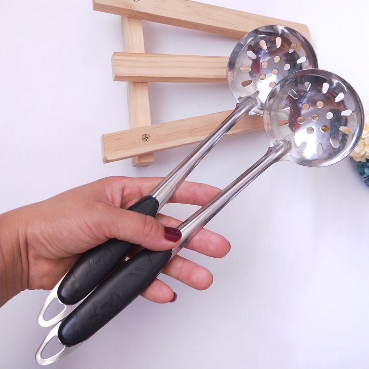 Hot pot colander black long handle colander big eye colander hot pot spoon 1 yuan 2 yuan wholesale Specification drawing