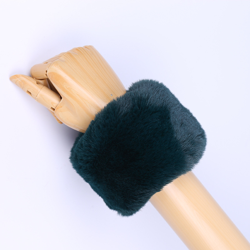 2022 Manufacturers Spot Imitation Rabbit Hair Bracelet Cuff Imitation Fur Cuff Thickened Autumn And Winter Warm Sleeve Wrist Guard Women Specification drawing