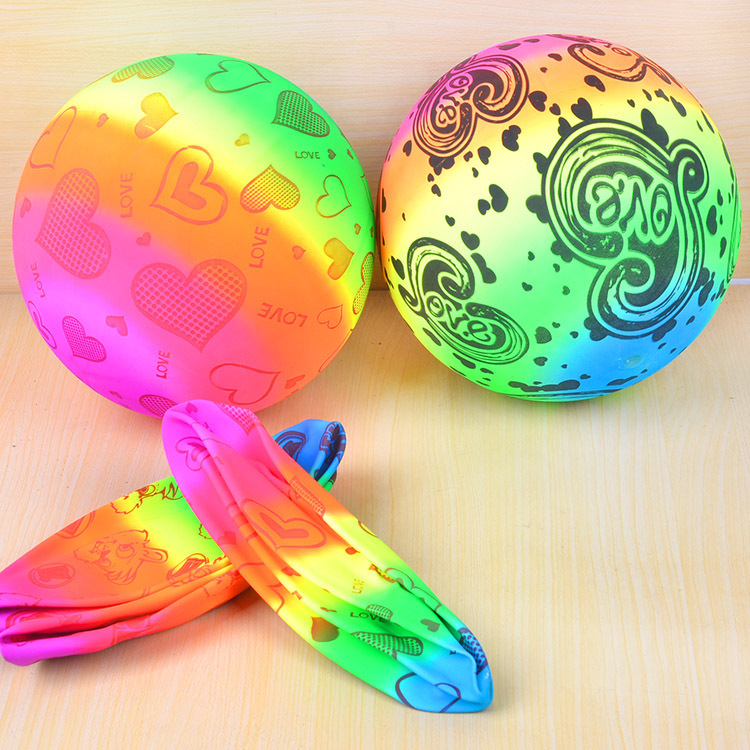 Factory direct sales of children's inflatable balls, net bags, rainbow balls and flower balls wholesale two-yuan store supply