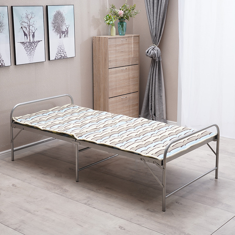 Simple nap bed, folding bed, single nap lounge chair, office outdoor portable two-fold bed, multi-functional iron bed Specification image
