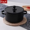 Light luxury and fashionable Japanese-style clay pot stew pot, household open flame high-temperature resistant soup pot, black ceramic soup pot earthenware pot replacement details Picture