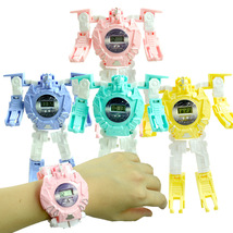 地摊货源 儿童电子卡通变形手表 机器人手表玩具幼儿园61礼品