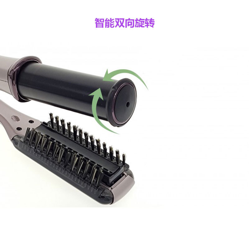 Fábrica al por mayor rizador de doble uso alisador bidireccional eléctrico rotativo aire bangs curls gold Specification image