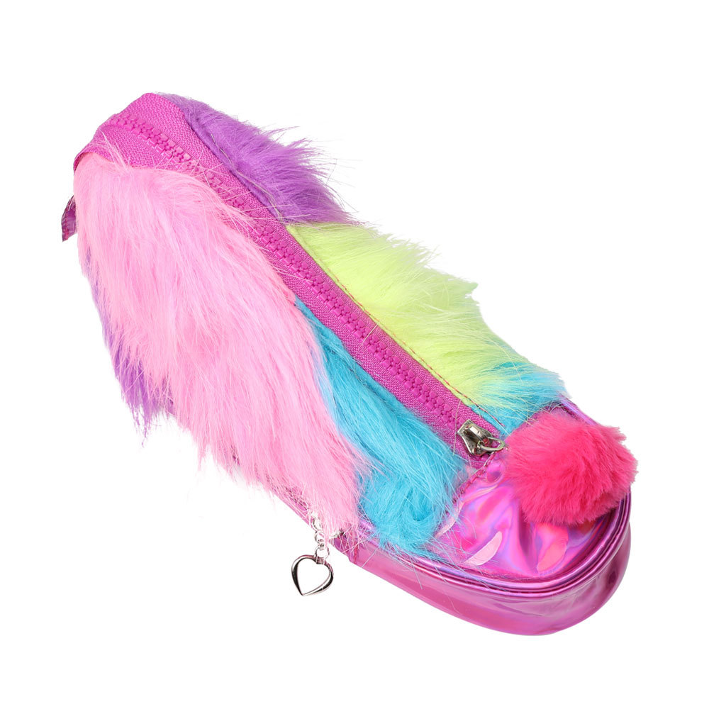 Fashion Shoes Style Colorful Pen Bag Personality Plush Stationery Bag Beautiful Colorful Film Cartoon Girl Pencil Bag Specification drawing