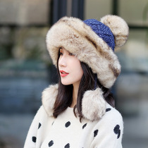 New hat female winter Lei Feng hat winter outdoor knitted cap Korean version of the tide women's cold cap ski cap