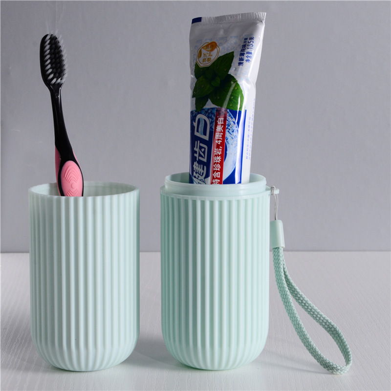 旅行牙刷盒/竖条纹便携式/刷牙杯子洗漱细节图