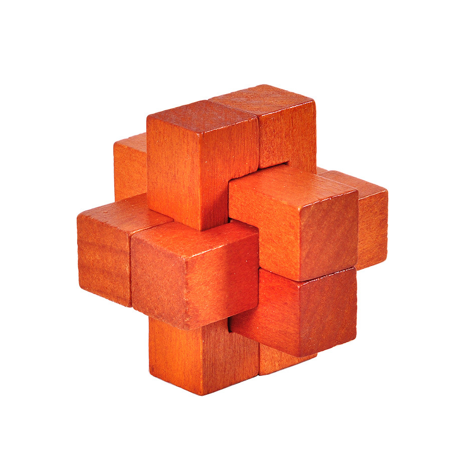 Adult wooden puzzle intellectual toys Classical toys Kong Ming lock Luban lock Kong Ming set wooden box with six sets Application Scenario