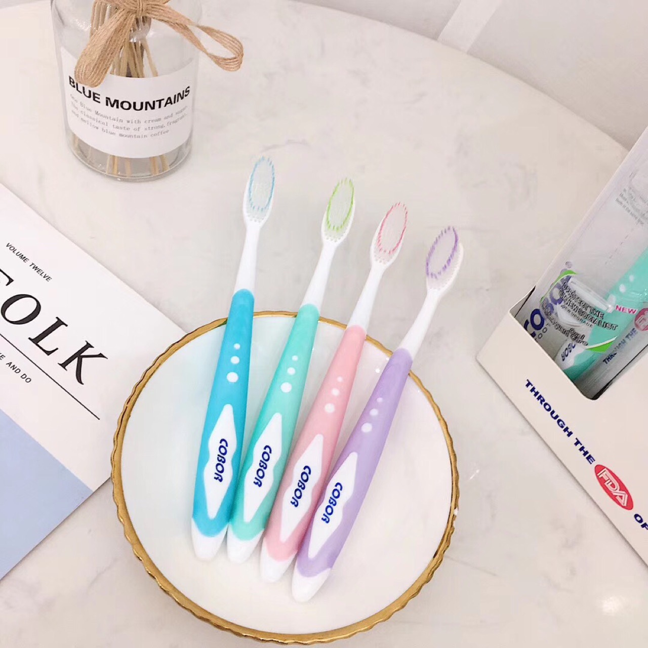 Export To The United States Cobor Bell Toothbrush Soft Hair Gingival Protection Adult Toothbrush 12 Family Sets Specification drawing
