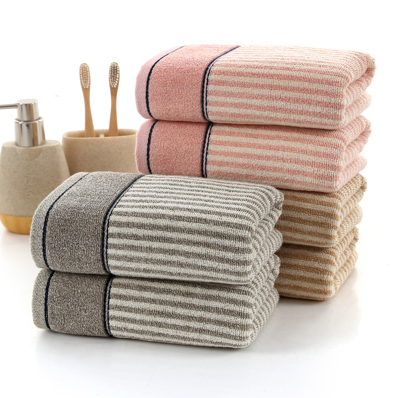 Manufacturers Wholesale Striped Towel Jacquard Thickened Absorbent Face Towel Wipe Face Towel A Hair Daily Necessities Shopping Mall Supermarket Application Scenario
