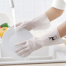 透白半透明洗碗手套女防水乳胶厨房耐用清洁家务洗衣服刷碗胶皮橡