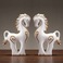 Chinagoods Ceramic Ornament马动物新中式装饰品禅意客厅玄关彩绘摆件创意办公室工艺品摆设图