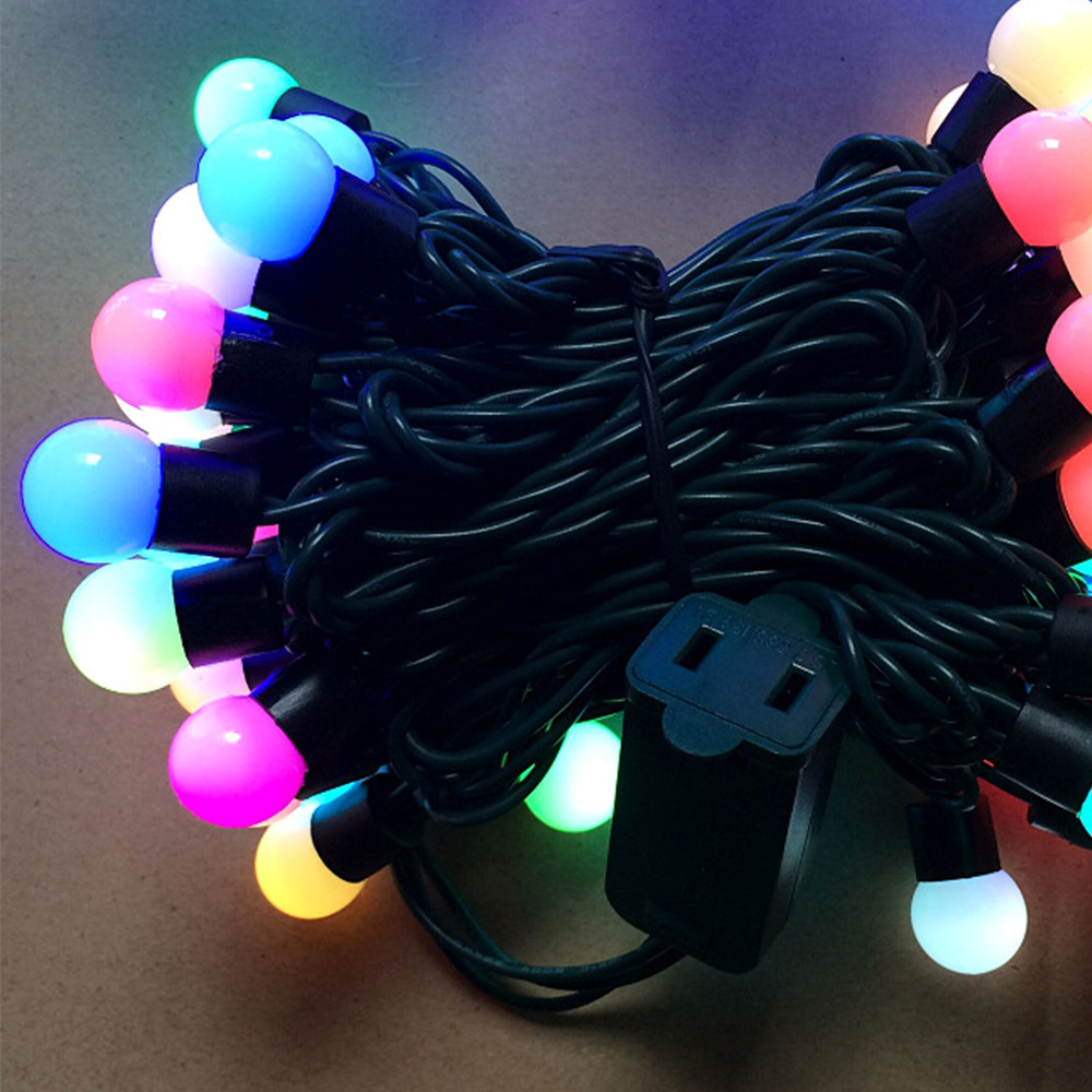 Factory direct sales of led small round ball light strings, outdoor spherical RGB seven-color light strings, decorative light strings, Halloween lights details Picture
