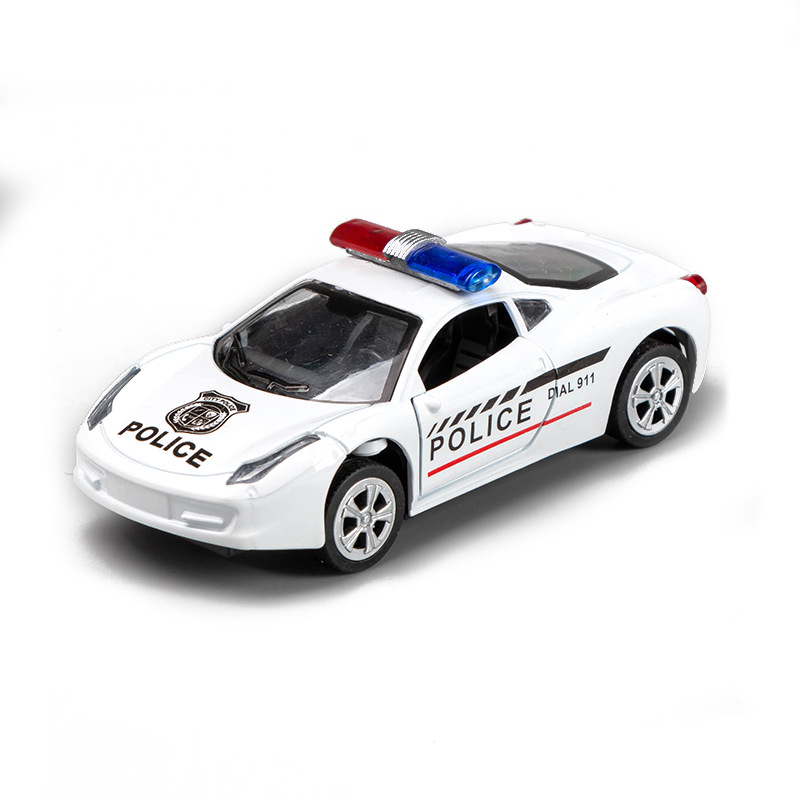 Wholesale of 1:32 alloy children's toys for cake baking, high-fidelity Lambcar mini Lotus and Land Rover police cars details Picture