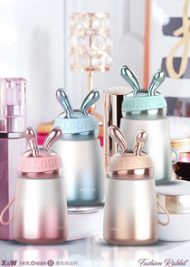 Ecs Nameless new thermal insulation cup snow color series tide rabbit cute electroplated tea cup